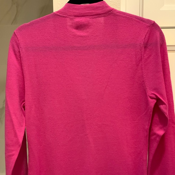 Tory Burch Pink Simone V Neck Wool Cardigan Size M - Picture 6 of 6